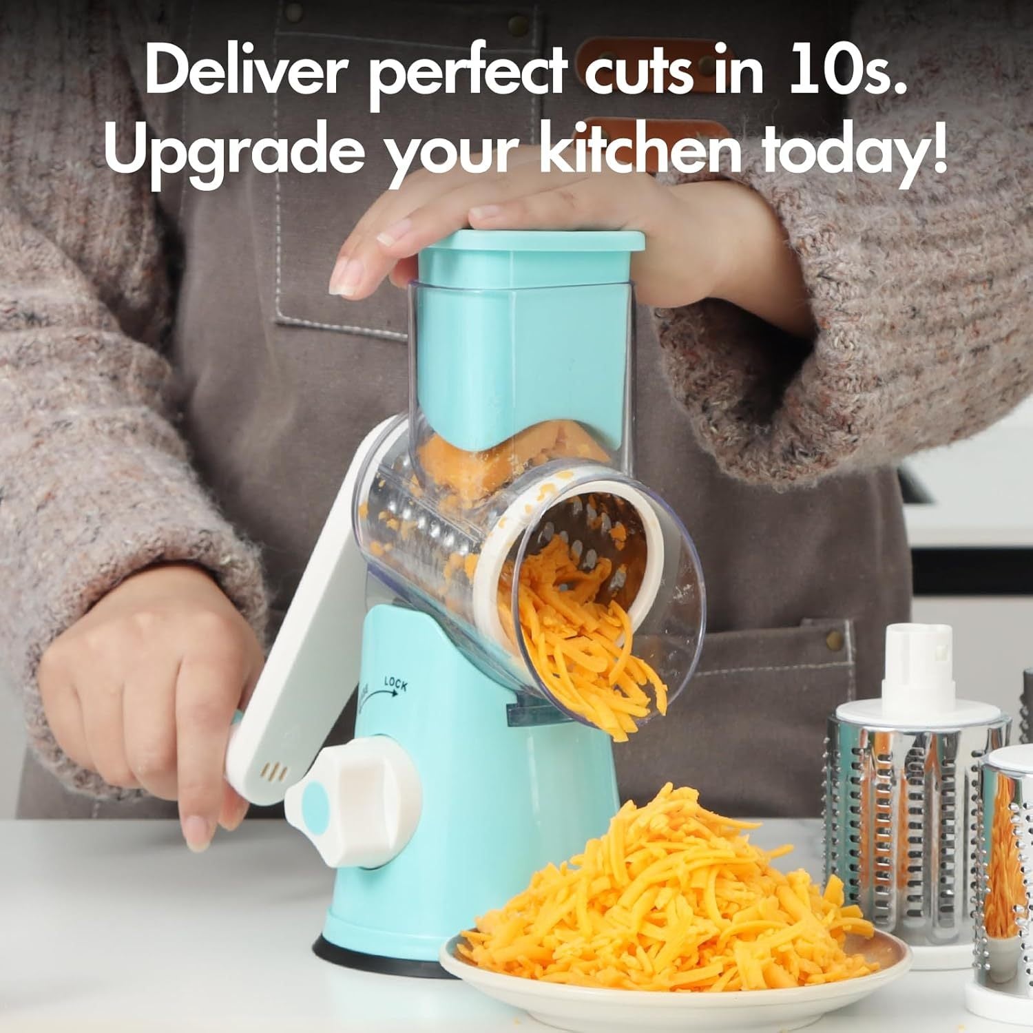 4pcs Multi Functional Hand Cranked Vegetable Cutter, Household Kitchen Manual Vegetable Machine, Slicer, Slicer, Drum Type Vegetable Cutter