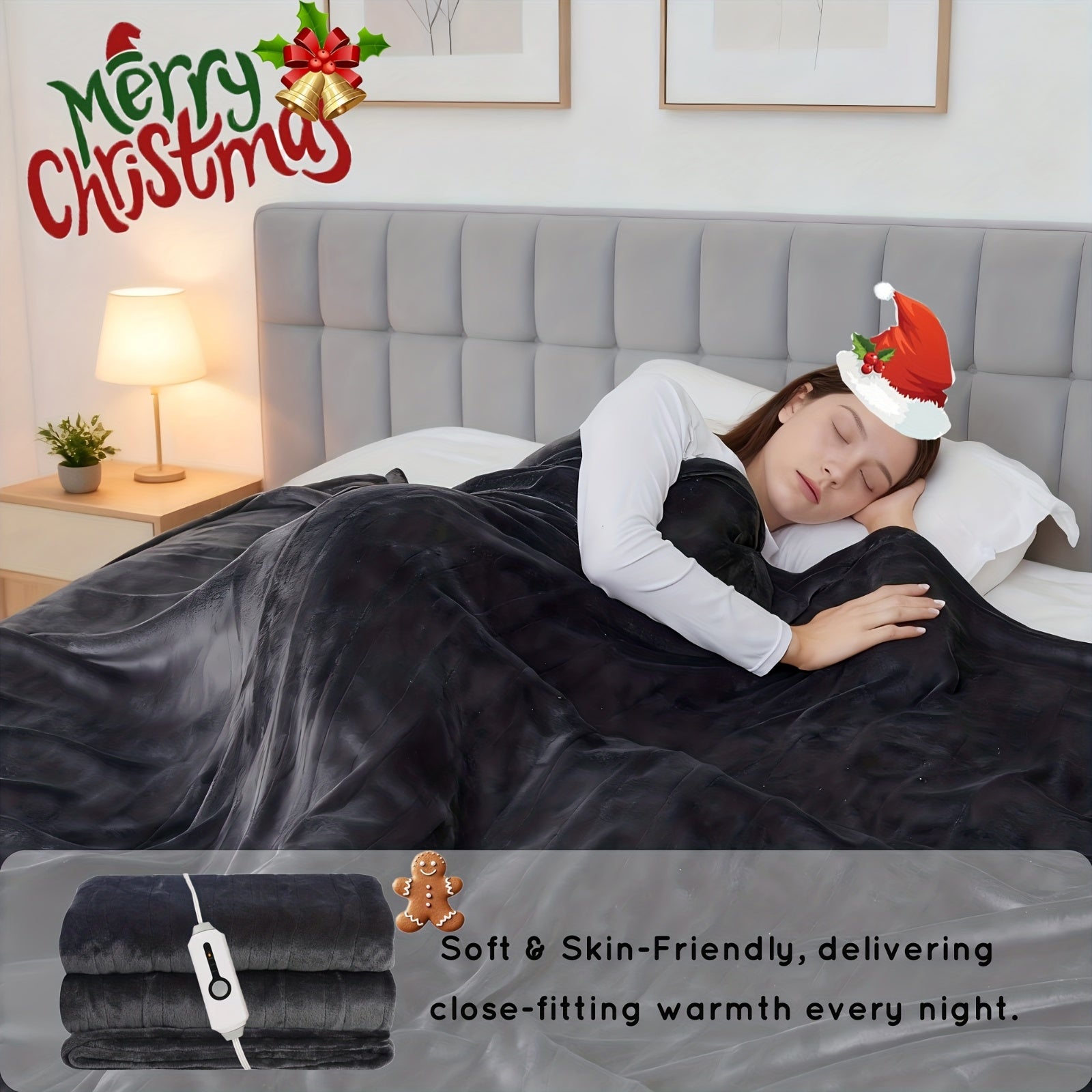 Heated Electric Blanket Flannel Full Size – Fast Heating Soft Cozy Throw for Bed Couch Chair, Multiple Sizes & Colours, Home Office Bedroom Warmth – ShopVora CA