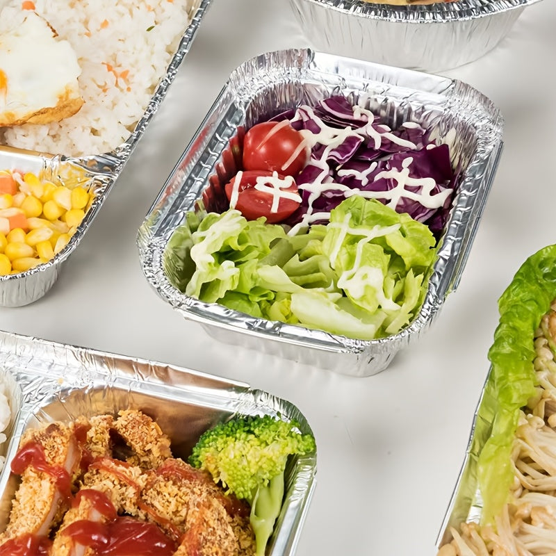 40pcs, 20 Paper Lids and 20 Boxes, Baking Pan Kitchen Accessories, Aluminum Pans with Lids, 7.2" X 5.3" - Disposable Foil Pans with Plates and Cardboard Lids - for Mother's Day, Meal Prep and Freezing, Takeout, Lunch Boxes, Cooking Food