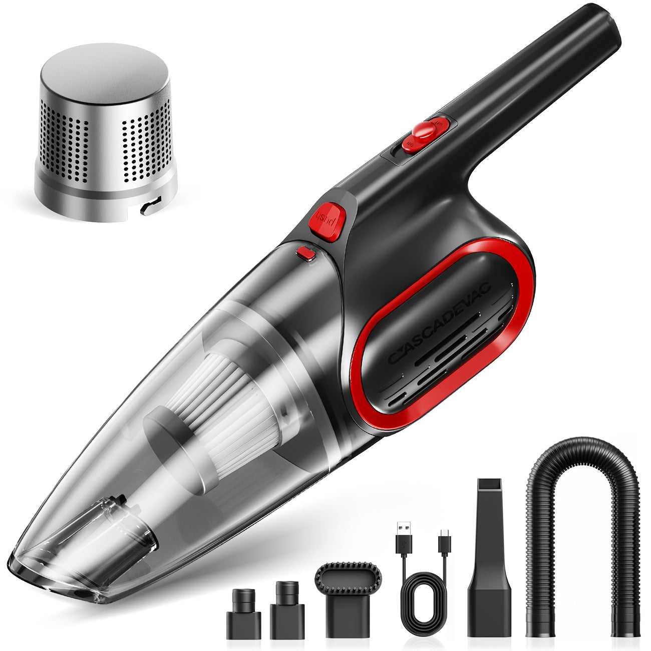 Handheld Vacuum Cleaner 6800PA Strong Suction 2000mAh Cordless, Low Noise, Multi-Attachment – Car Interior, Home & Pet Hair Cleaning, Pink Gift for Women & Girls