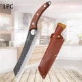 1-6pcs Stainless Steel Kitchen Knife Wooden Handle Professional Kitchen Chopper Sharp Boning Knife Multipurpose Knife Handmade Meat Cleaver Butcher Knife Fruit Knife Outdoor Professional Knife Kitchenware Kitchen Tool
