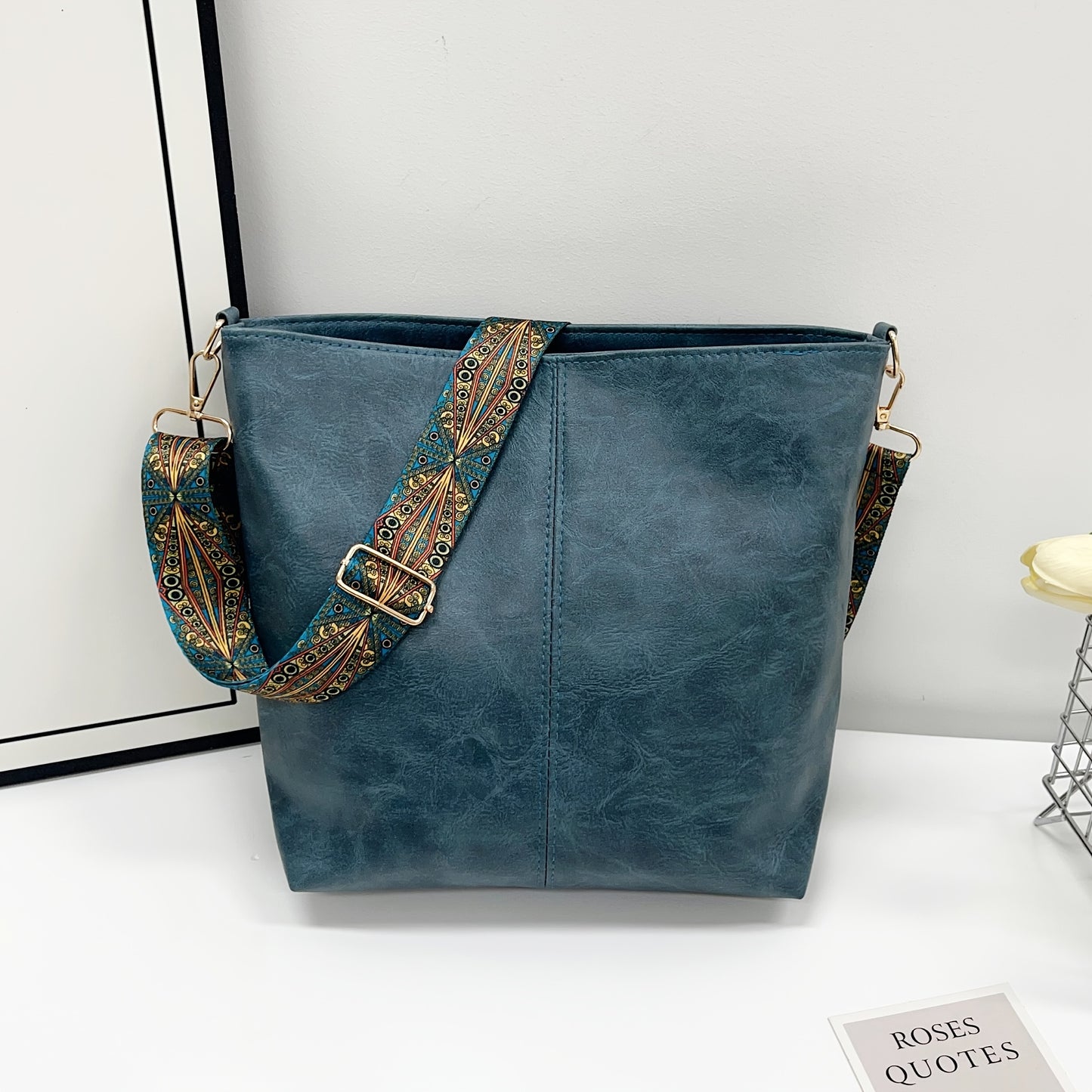 Bohemian Geometric Strap Hobo Bag – Large Capacity Ethnic Crossbody Shoulder Bag for Women | Retro Boho Style Everyday Purse | 9 Colours | Best Birthday, Christmas & Valentine's Day Gift