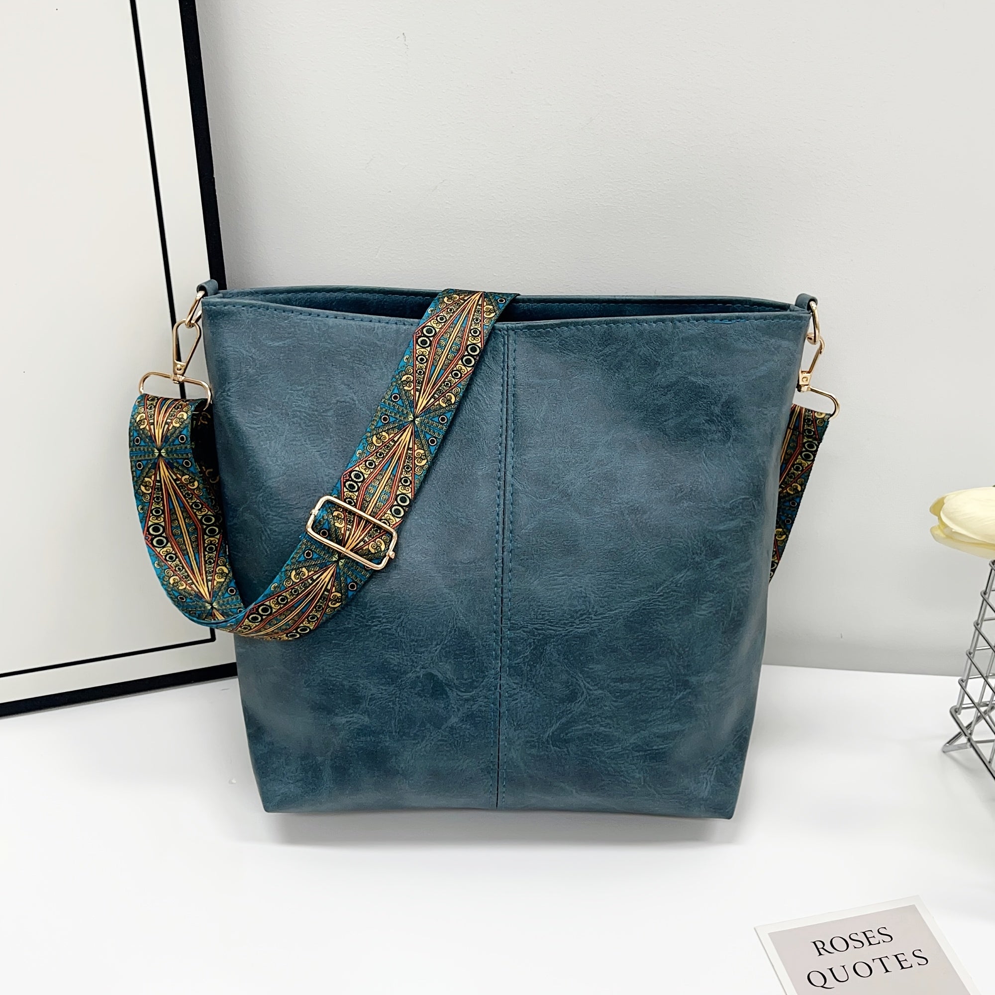 Bohemian Geometric Strap Hobo Bag – Large Capacity Ethnic Crossbody Shoulder Bag for Women | Retro Boho Style Everyday Purse | 9 Colours | Best Birthday, Christmas & Valentine's Day Gift