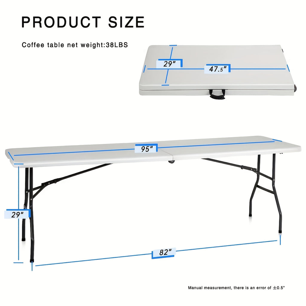 Portable Folding Table Heavy Duty 4FT 6FT 8FT Plastic Camping Table Foldable Lightweight Picnic Party Dining Table Indoor Outdoor for BBQ Beach Kitchen Office Wedding Events Canada
