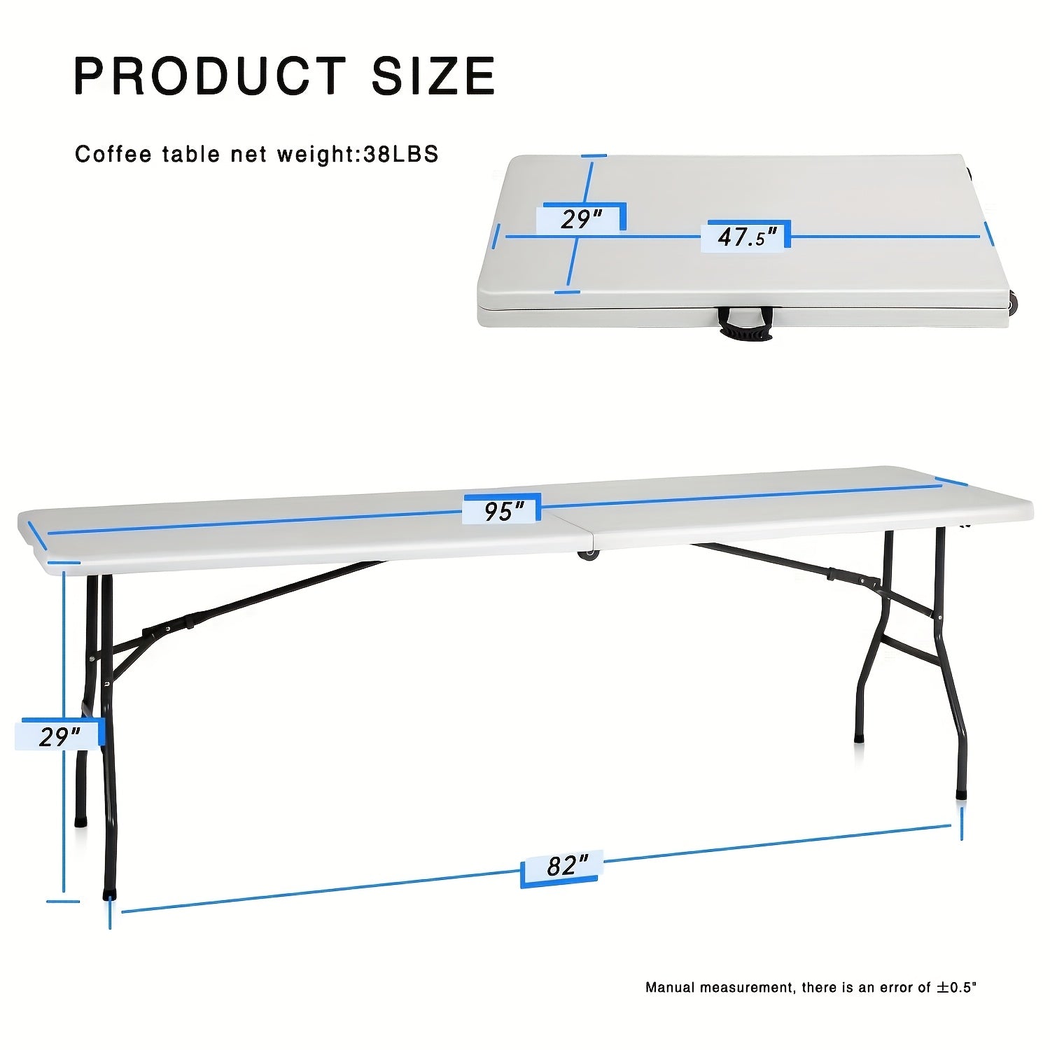 Portable Folding Table Heavy Duty 4FT 6FT 8FT Plastic Camping Table Foldable Lightweight Picnic Party Dining Table Indoor Outdoor for BBQ Beach Kitchen Office Wedding Events Canada