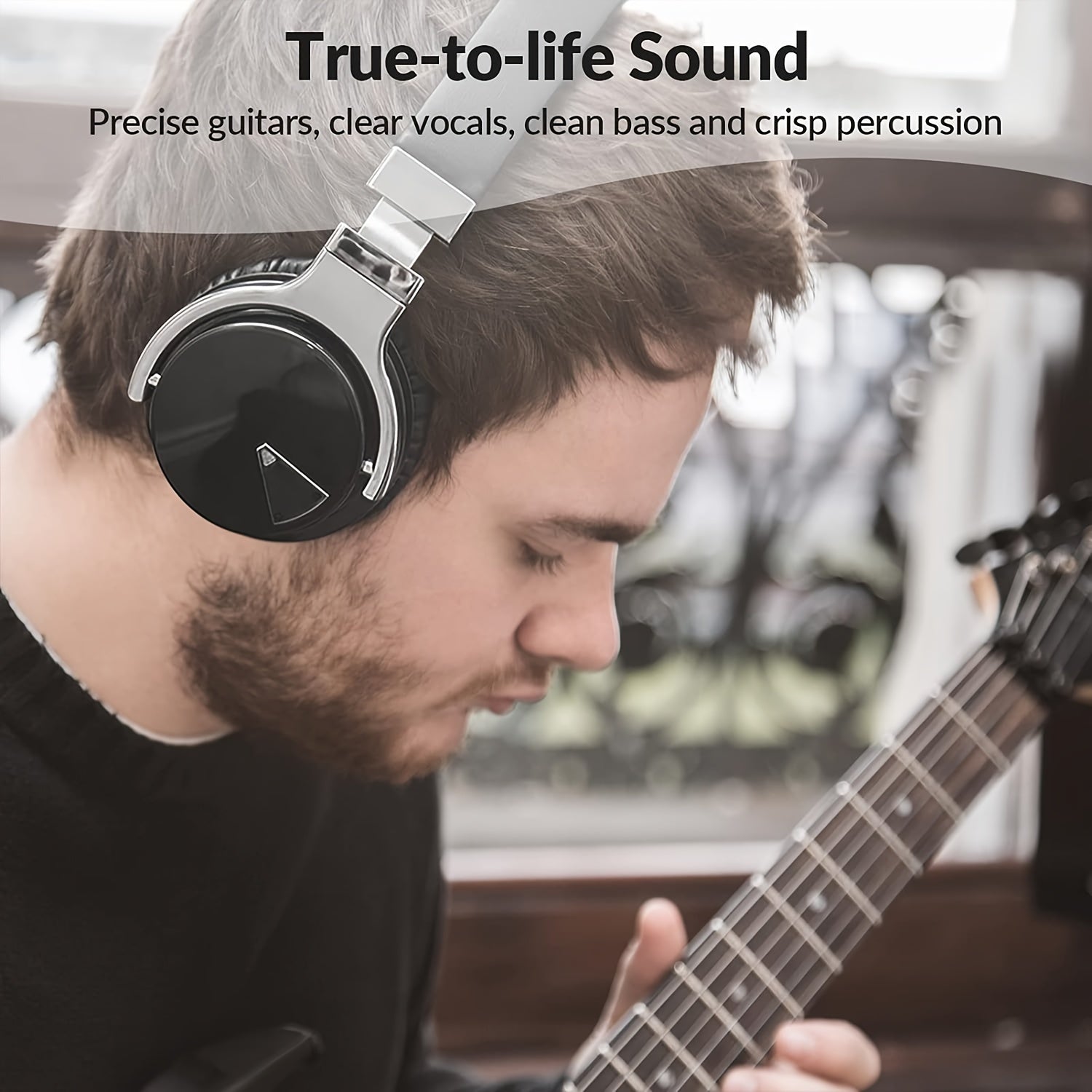 Active Noise Cancelling Headphones with Microphone Deep Bass Wireless Headphones Over Ear, Comfortable Earpads, 30 Hours Playtime