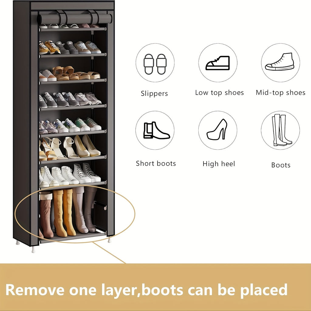 Pack within Pack, Storage Bag 3/9 Layers Large Capacity Shoe Storage Cabinet Easy to Assemble Dustproof Shoe Storage Cabinet Suitable for Home Door Bedroom Dormitory Shoes and Miscellaneous Items