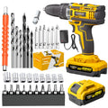 Additions Sold Separately Wireless Portable Drill, Optional Multifunctional Rechargeable Drill Set, Optional with Work Light, Battery And Quick Charger, Suitable for Wood, Metal, Project Drill Set