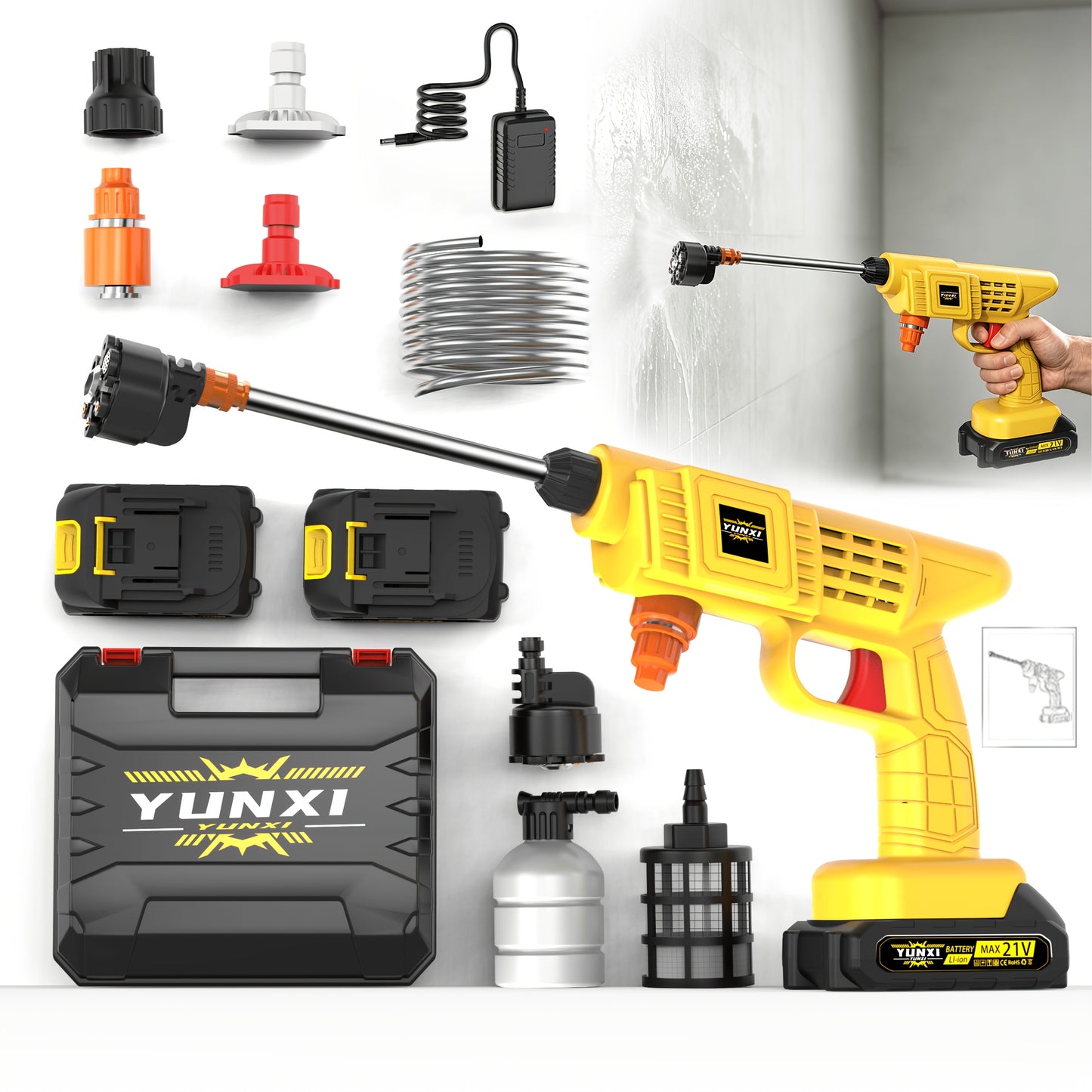 Plug-In Electric Pressure Washer Gun Heavy-Duty Portable Spray Washer with No-Tank Design, Compatible with Car, Driveway & Garden – Household, Industrial & Upgrade Variants for Outdoor Home Car Cleaning, Great Christmas Gift