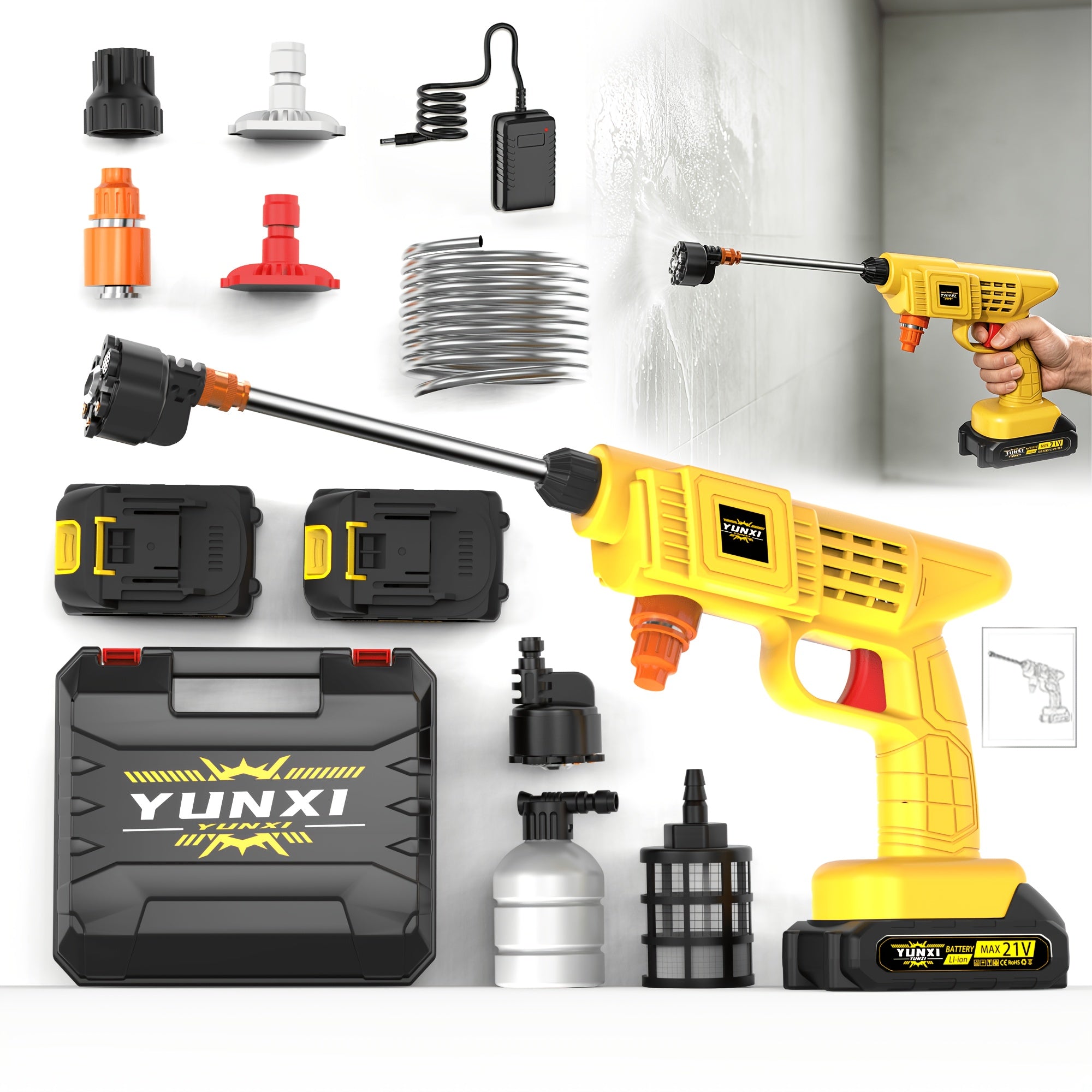 Plug-In Electric Pressure Washer Gun Heavy-Duty Portable Spray Washer with No-Tank Design, Compatible with Car, Driveway & Garden – Household, Industrial & Upgrade Variants for Outdoor Home Car Cleaning, Great Christmas Gift