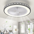 Modern Ceiling Fans With Lights, 20" Low Profile Flush Mount Ceiling Fan With Lights, LED Dimmable Timming Enclosed Fan Light, 6 Wind Speeds Ceiling Fan With Remote For Bedroom, Living Room, Kitchen, Office