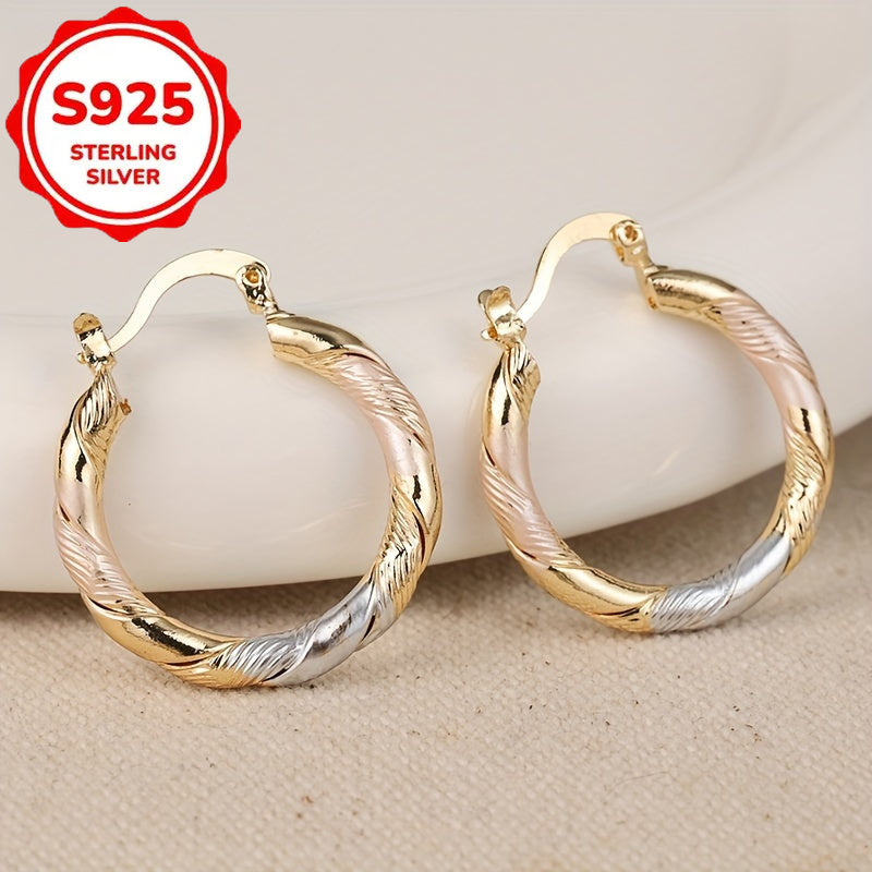 S925 Sterling Silver Bohemian Hoop Earrings for Women – Vintage Twisted Round Earrings for Casual Wear, Weddings, Parties & Birthday Gifts | ShopVora CA