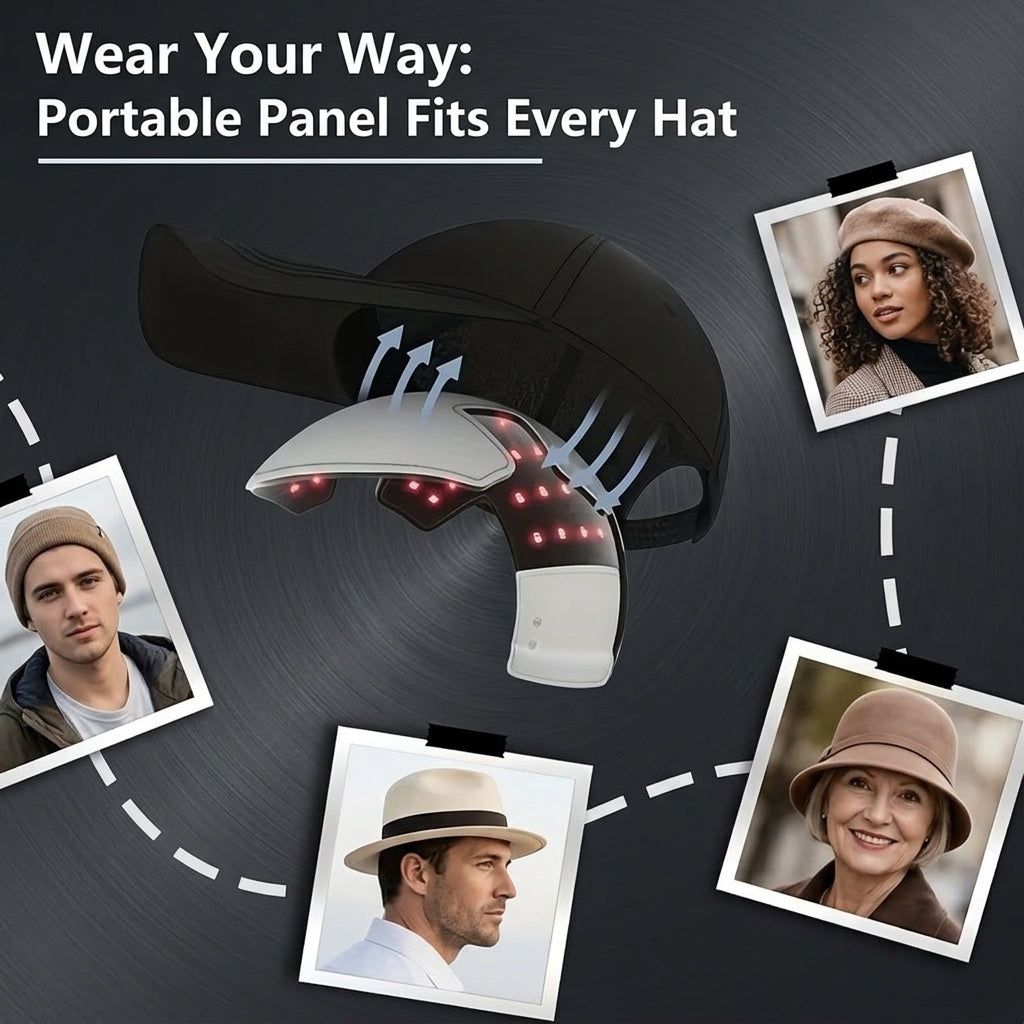 Red Light Cap for Hair Growth, 70 Leds 3 Wavelengths (660Nm Red, 850Nm Infrared, 440Nm Blue), 4 Modes Scalp Care Hat, Anti Hair Loss Hair Regrowth Device for Men Women, Home Use, Black