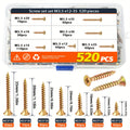 520pcs Countersunk Self-Tapping Screw Set, M3.5/12/14/16/20/25/30/35mm Multi-Size Dimensions, Color Phillips Head Design - Includes Screwdriver Bit, Multi-Functional And Durable, Suitable for Industrial, Home, And Furniture Applications