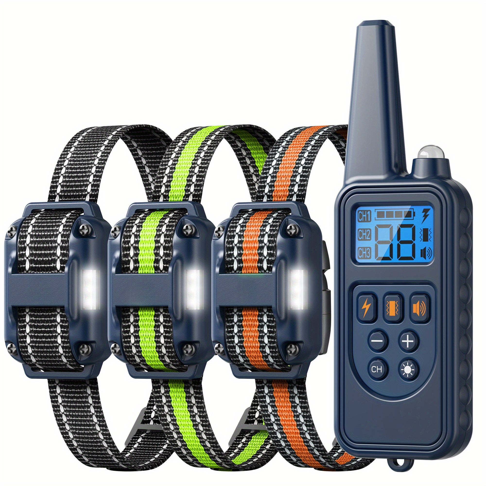 Remote Dog Training Collar – 2600 ft Range, 4 Modes (Beep, Vibration, Safe Shock & LED), 3 Receivers for Multi-Dog Training