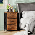 EUNOS Nightstand, 3 Drawer Dresser for Bedroom, Bedside Table Night Stand End Table with Fabric Bins for Bedroom Closet Dorm, Storage Drawer Units