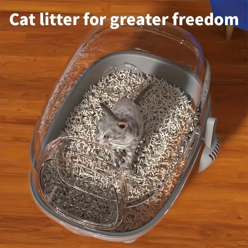 Enclosed Cat Litter Box with Lid – Compact Odor-Proof Leakproof Splash Guard Cat Toilet, No Batteries Required, Easy Clean Indoor Pet Litter Pan