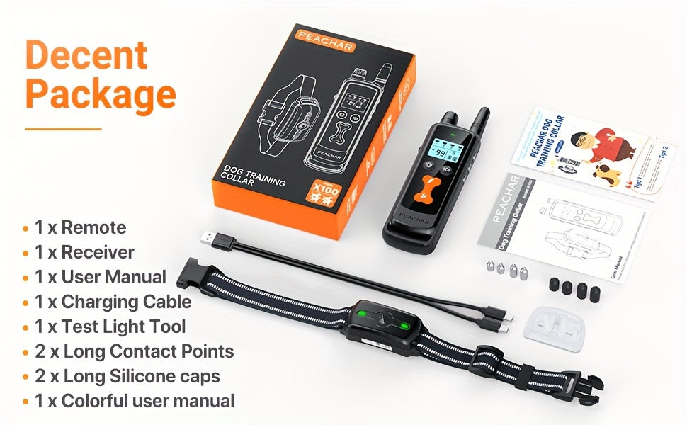 Dog Shock Collar, Dog Training Collar with Remote, with 4 Training Modes, IP68 Rechargeable E Collar for Large Medium Dogs with Beep Shock and Security Lock (40-120 Lbs)