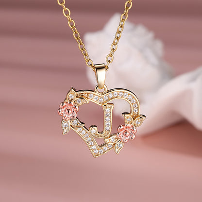 S925 Sterling Silver Heart Pendant Initial Letter Necklace for Women – Moissanite Sparkling, Personalized A-Z Name Jewelry, Birthday & Holiday Gift