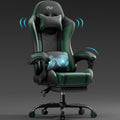 Gaming Chair with Pocket Spring Cushion, Adult Ergonomic Chair with Massage-function Lumbar Support Cushion, Height-adjustable Gaming Computer Chair, PU Leather Chair with Swivel Function, Suitable for Gaming Or Office
