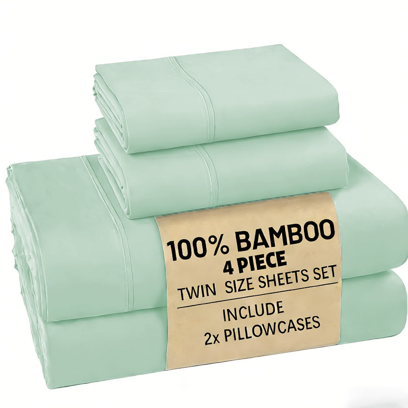 Luxury Bamboo Bed Sheet Set 4/6pcs – 5-Star Hotel Cooling Sheets for Hot Sleepers, Deep Pocket Up to 16", Breathable Viscose Bedding with Fitted Sheet & Pillowcases, Twin Full Queen King, 7 Colours