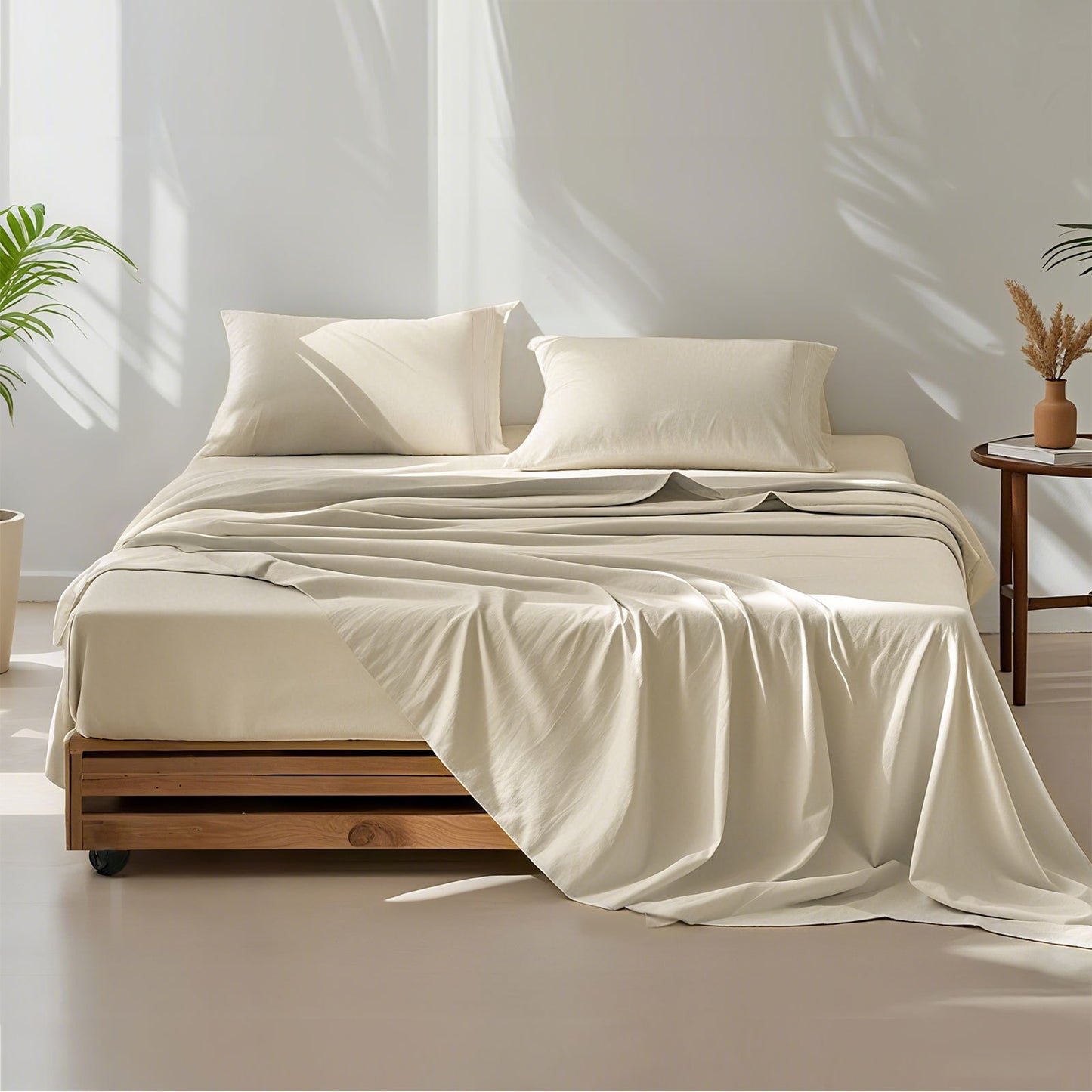 14-Inch Deep Pocket Bed Sheet Set – Lightweight Breathable Cooling, Wrinkle & Fade Resistant, Hotel Luxury Bedding, 3/4-Piece with Pillowcase, Flat & Fitted Sheet, Twin Full Queen King | ShopVora CA
