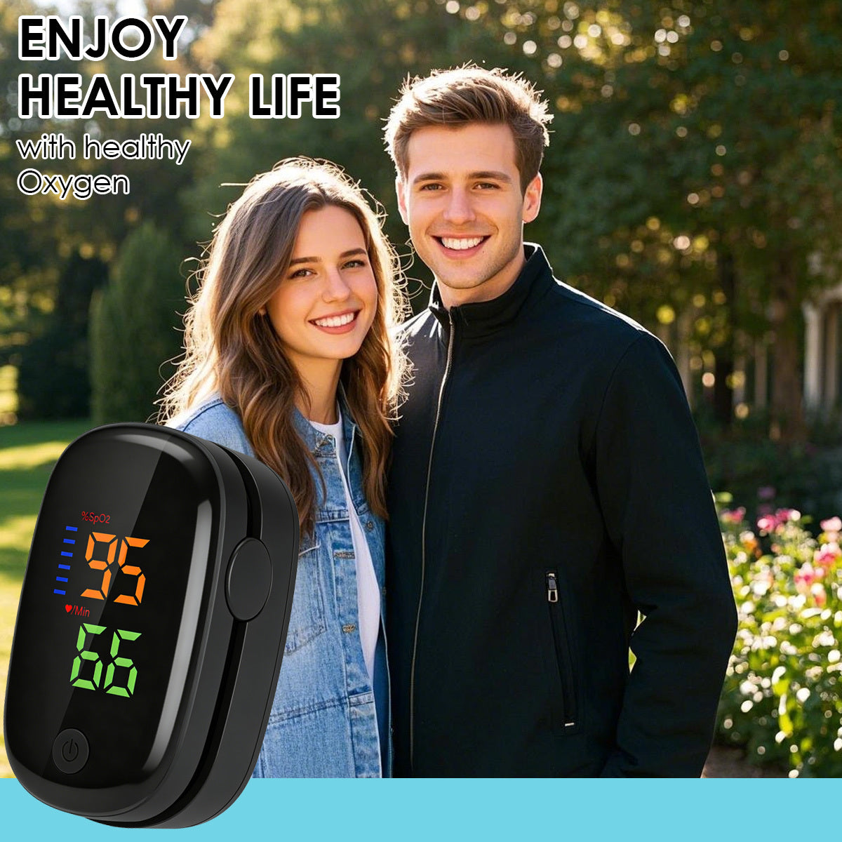 OLED Fingertip Pulse Oximeter – Medical-Grade SpO2 Blood Oxygen & Heart Rate Monitor, Fast Accurate Readings, Black Design, Portable for Home & Outdoor Use | ShopVora CA