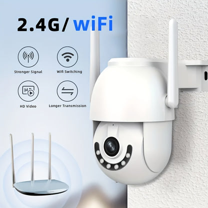 1296P Outdoor PTZ Security Camera 360° Auto Tracking WiFi, 2.4GHz Wireless Surveillance with Night Vision Motion Detection Two-Way Audio – Home Yard Driveway Monitoring
