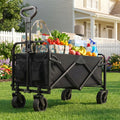 Folding Wagon Cart, Collapsible Garden Wagon with All-Terrain Wheels, Heavy Duty Folding Utility Cart, Multifunctional Collapsible Wagon for Camping Beach Gardening