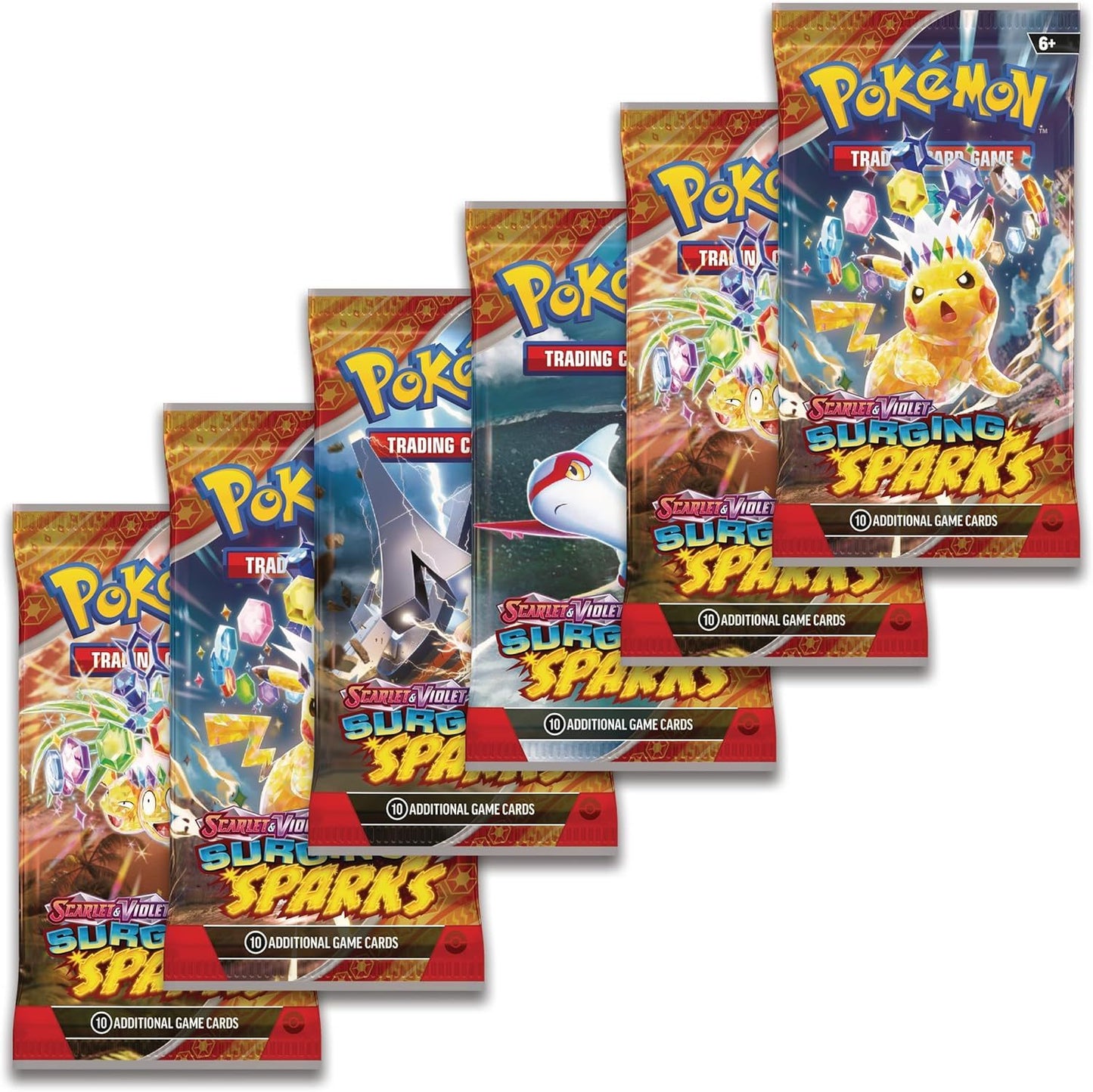 Pokemon TCG Scarlet & Violet Surging Sparks Booster Bundle - 6 Booster Packs, 10 Cards Each, Expand Your Collection, Gift for Pokemon Fans and Collectors