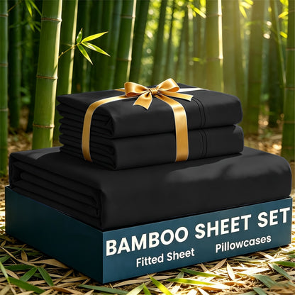 Bamboo Cooling Bed Sheet Set 3 or 5 Piece with Pillowcases – Ultra Soft Deep Pocket Breathable Sheets for Hot Sleepers, Twin Full Queen King, 12 Colours | Canada