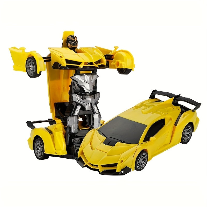 Transforming Car Robot Toy 1:18 Scale – One-Button Deformation with 360° Rotating Drifting, RC Stunt Car for Kids, Best Birthday & Christmas Gift for Boys