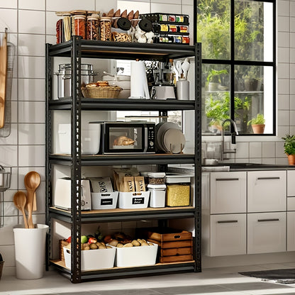 5-Tier Heavy-Duty Garage Storage Rack 2000 lbs Capacity – 60"/72" Adjustable Industrial Shelving Unit, Black Metal, Easy Assembly for Garage, Closet & Pantry Organization | ShopVora CA