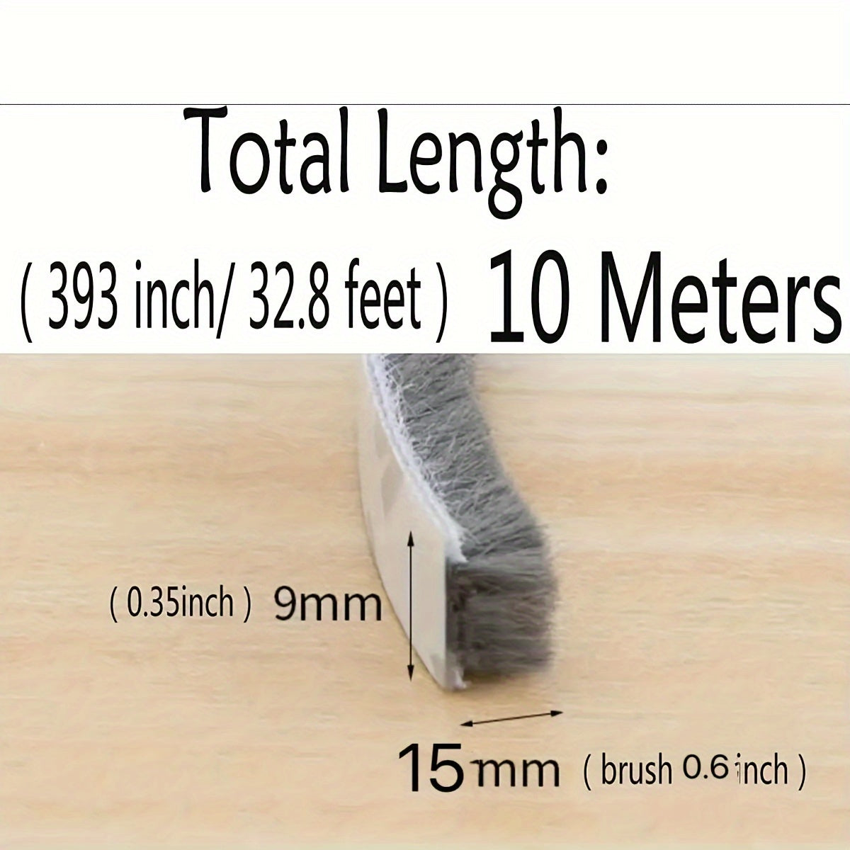 32.8 Feet of Self-Adhesive Sealing Strip for Windows And Doors, Providing Soundproofing, Wind Resistance, And Dust Protection, with Enhanced Stickiness, Measuring 0.35 Inches Wide And 0.2 Inches Thick