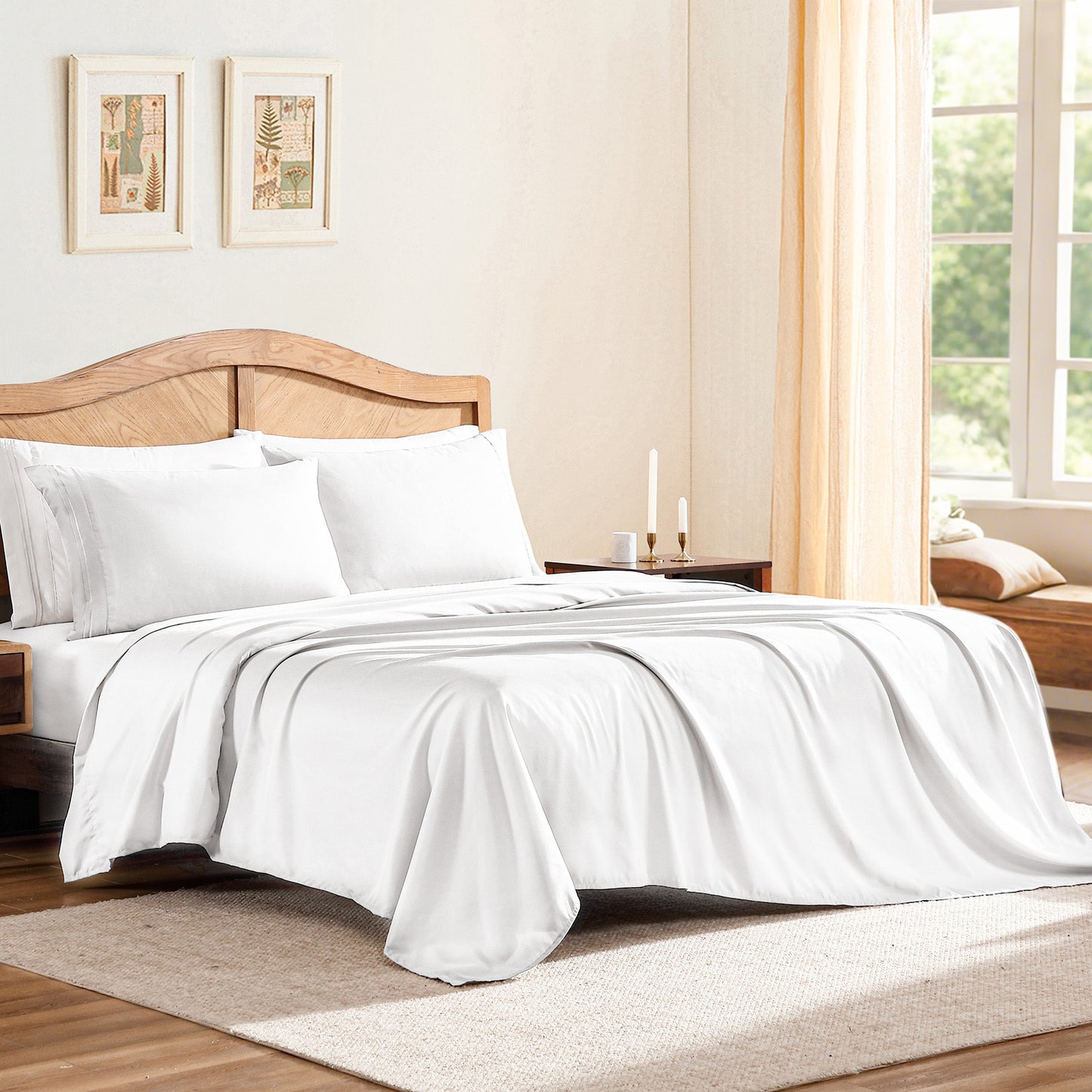 14-Inch Deep Pocket Bed Sheet Set – Lightweight Breathable Cooling, Wrinkle & Fade Resistant, Hotel Luxury Bedding, 3/4-Piece with Pillowcase, Flat & Fitted Sheet, Twin Full Queen King | ShopVora CA