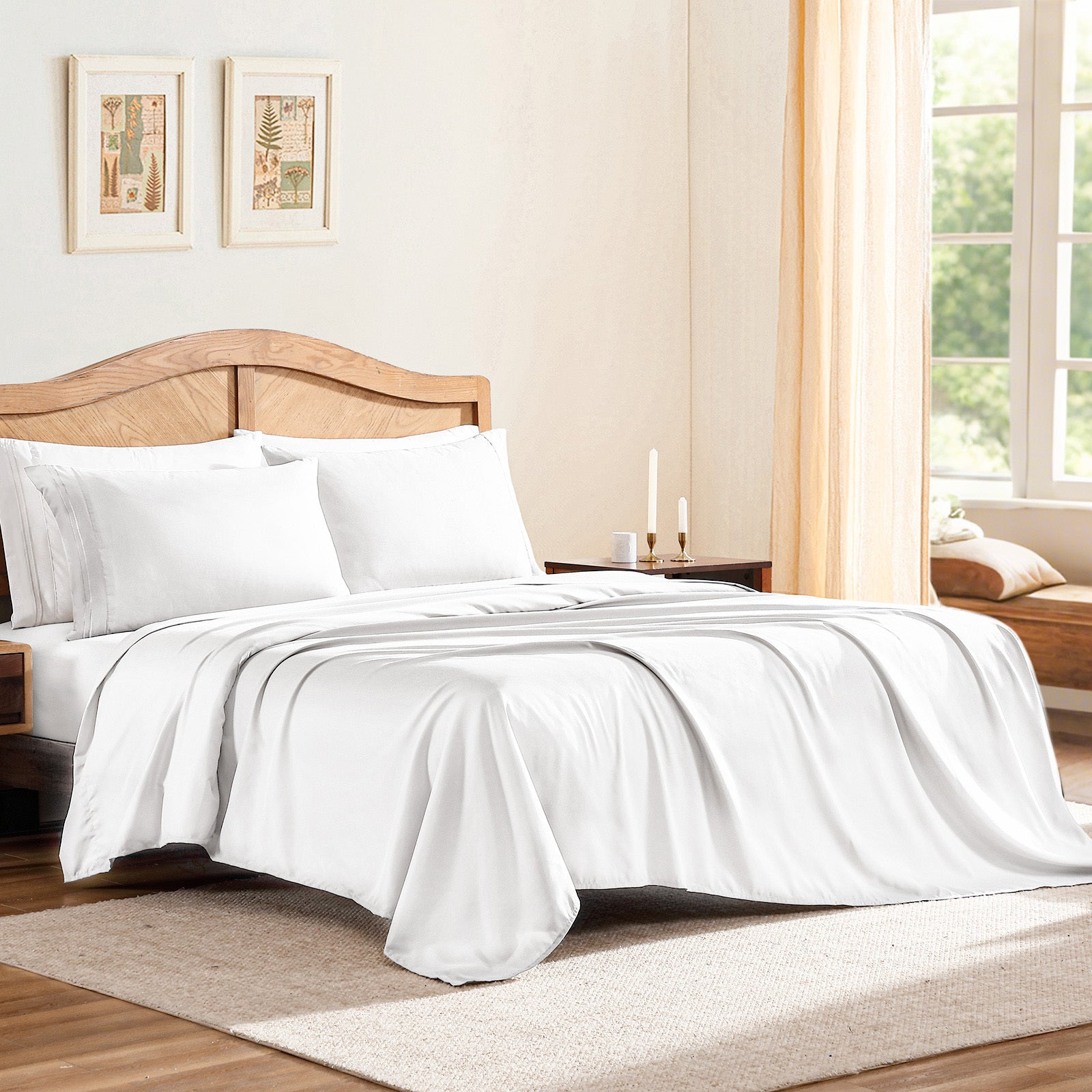 3/4pcs 14 Inch Deep Pocket Sheet Set – Lightweight, Breathable and Cooling – Wrinkle and Fade Resistant, Hotel Luxury–Ideal for Home, Dorms and Cool Summer Nights – Great Fall Winter Gift – Pillowcase, Flat Sheet, Fitted Sheet, Twin Full Queen King