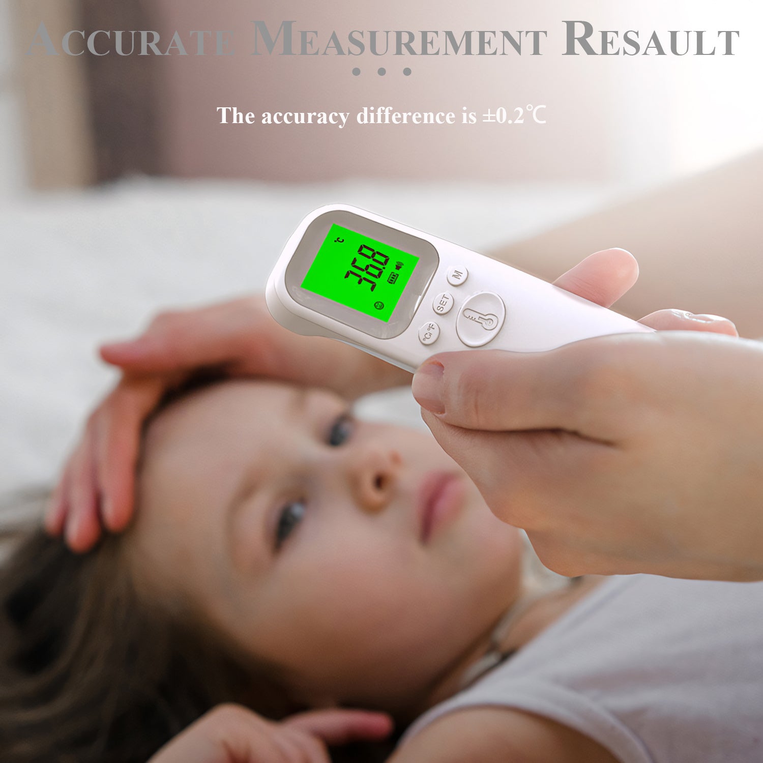 Digital Forehead Thermometer, No-Touch Infrared Fever Thermometer for Adults, Kids & Babies, Accurate Body Temperature Measurement, 1-Second Instant Reading, LCD Backlit Display, Fever Alarm Indicator, °F/°C Switchable, Memory Recall, Auto Shut-Off, Home,