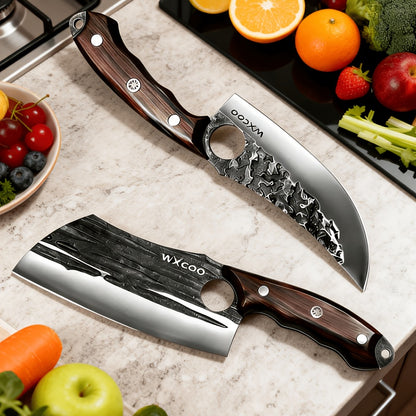 Stainless Steel Kitchen Knife Set 2/4pcs – Sharp Chef Boning Fruit Knives with Ergonomic Wood Handle for Home Cooking, Women's Kitchen Gift