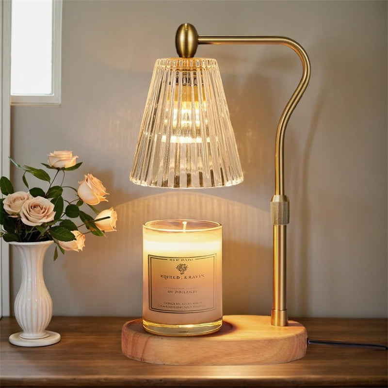 BANBERS Candle Warming Lamp with Timer Dimmer, Adjustable Height, Melting Lamp - Adjustable Height Glass Lamp, SUitable for New Home Bedroom, Scented Jar for Retro Home Decoration, A Gift for Women