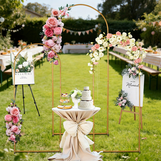 Wedding Arch Backdrop Stand 7.2FT&6.6FT&6ft Golden Metal Arch Backdrop Stand for Wedding Ceremony Shower Birthday Party Garden Floral Balloon Arch Christmas Decoration