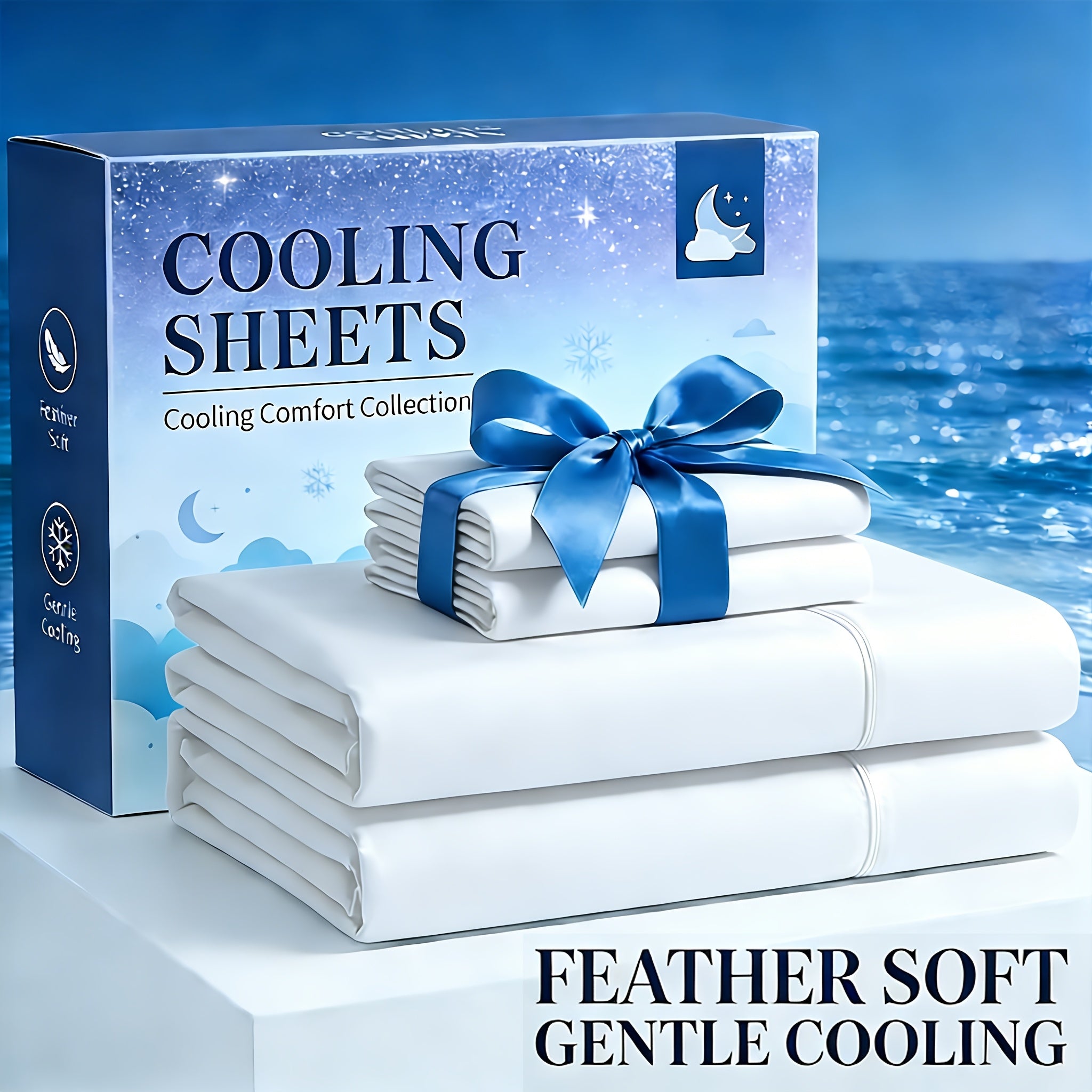 Cooling Bamboo Sheets Deep Pocket 3/4pcs Set – Breathable Viscose Bed Sheet Set for Hot Sleepers, Hotel Luxury Fitted Sheet & Pillowcase, 1660TC Ultra Soft Twin Full Queen King Size
