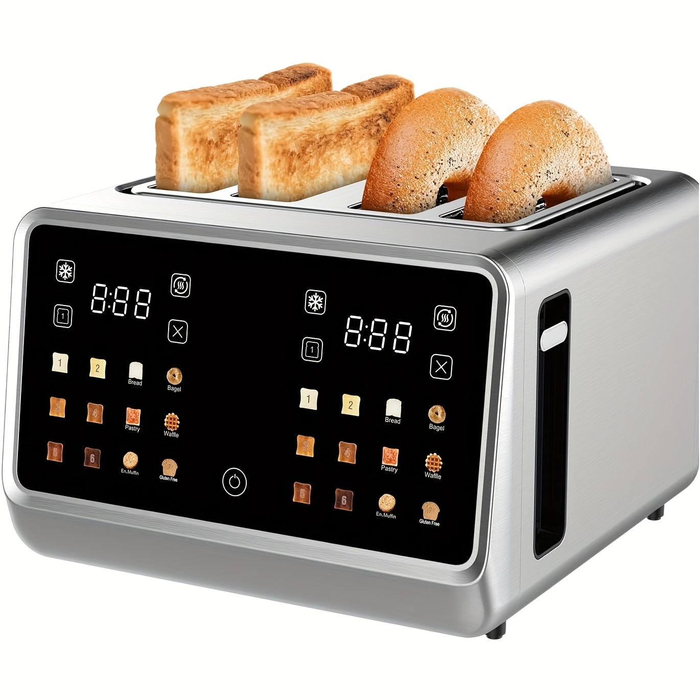 Toaster Oven 24-Slice Touch Screen with LCD Display – 6 Bread Types, 6 Browning Settings, Bagel Defrost Cancel, Stainless Steel Extra-Wide Countertop Toaster Oven for Canadian Kitchens