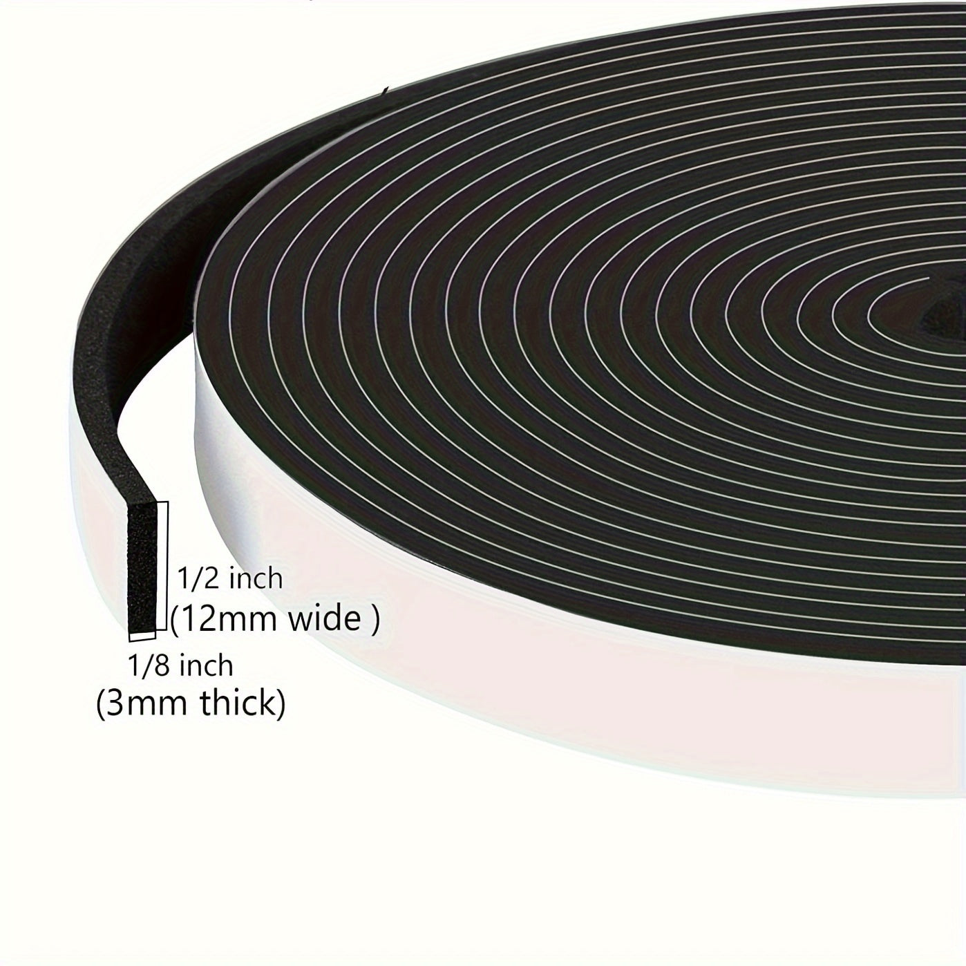 50ft Weather Stripping Door Seal Strip - High Density Foam Insulation Tape Roll for Door Frame, Window & Air Conditioner Gaps - Energy Saving Draft Stopper, Soundproof & Weatherproof Seal