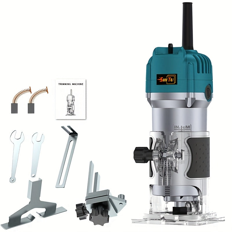 Woodworking Router, Compact Woodworking Edge Trimming Router Tool Milling Cutter Set Suitable for Chamfering Or Digging Holes in Woodworking And Fine Woodworking