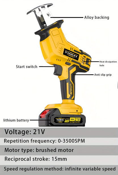 Cordless Lithium-Ion Reciprocating Saw – Lightweight DIY Electric Saw for Wood Metal PVC & Tree Cutting, Household & Outdoor Use, Upgraded Battery & Accessories Options, Gift for Dad
