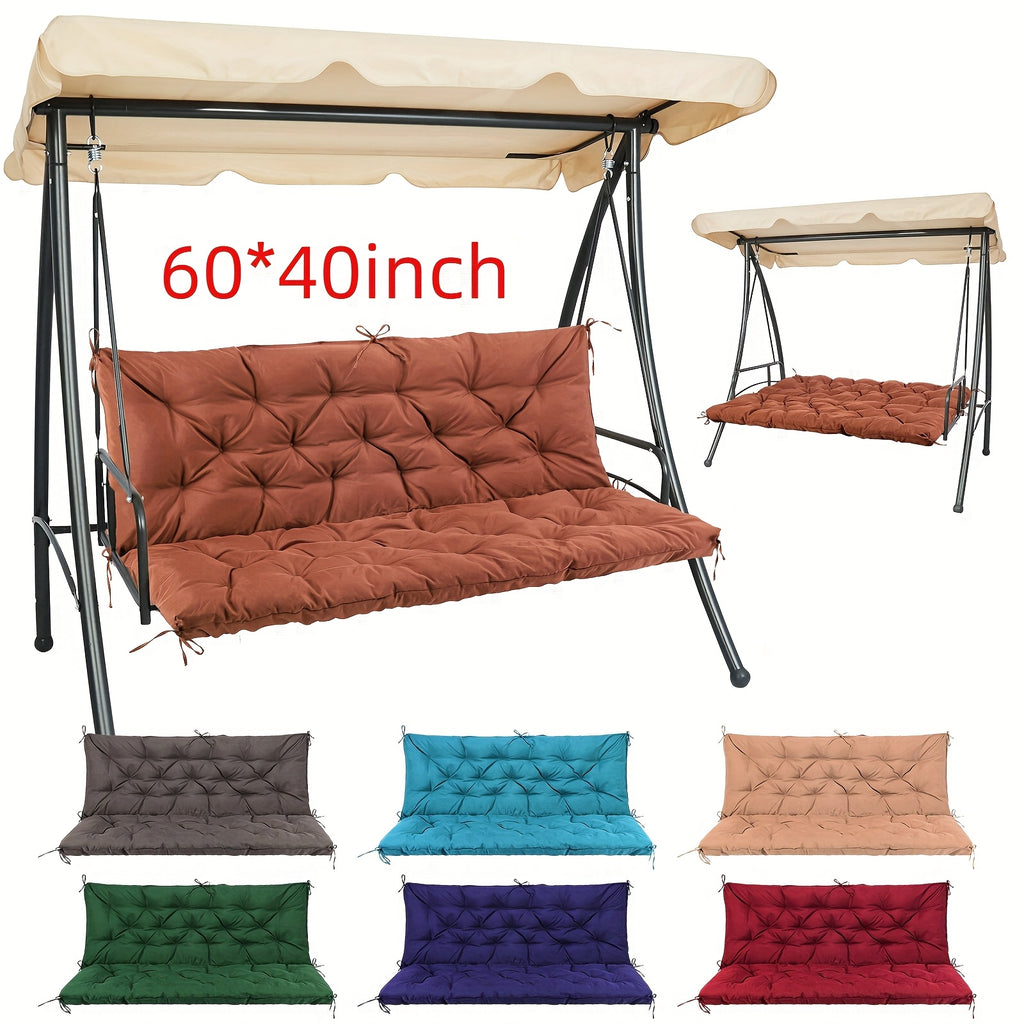 59x39 Inch Outdoor Patio Furniture Cushions, Patio Furniture Cushions with Back And Straps,, 4 Inch Thick, Porch Swing Cushions for Lawn, Backyard And Garden(Swing Not Included)