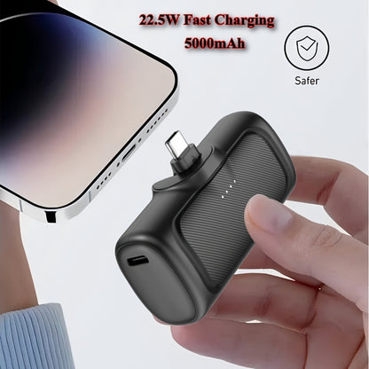 5000mAh Mini Power Bank 22.5W Fast Charging USB-C Compact Capsule Portable Charger PD 3.0 QC 3.0 Compatible with iPhone 16 15 Android Samsung - Canada