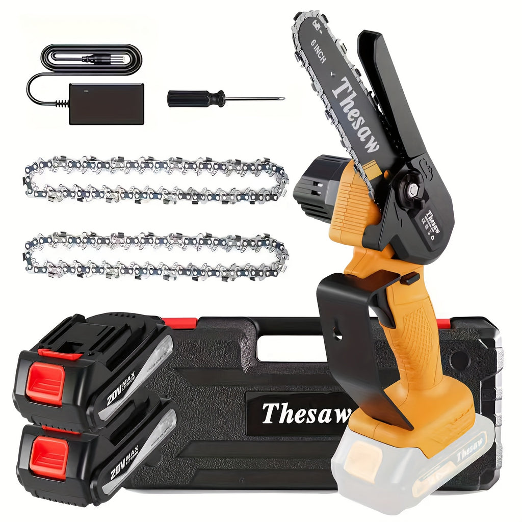 6-inch Mini Handheld Lithium Battery Saw, Compatible with 20-volt Batteries, Battery-powered Portable Pruning Chain Saw, Used for Tree Trimming And Wood Trimming In Gardens, Suitable for Fathers, Men, And As Holiday Gifts
