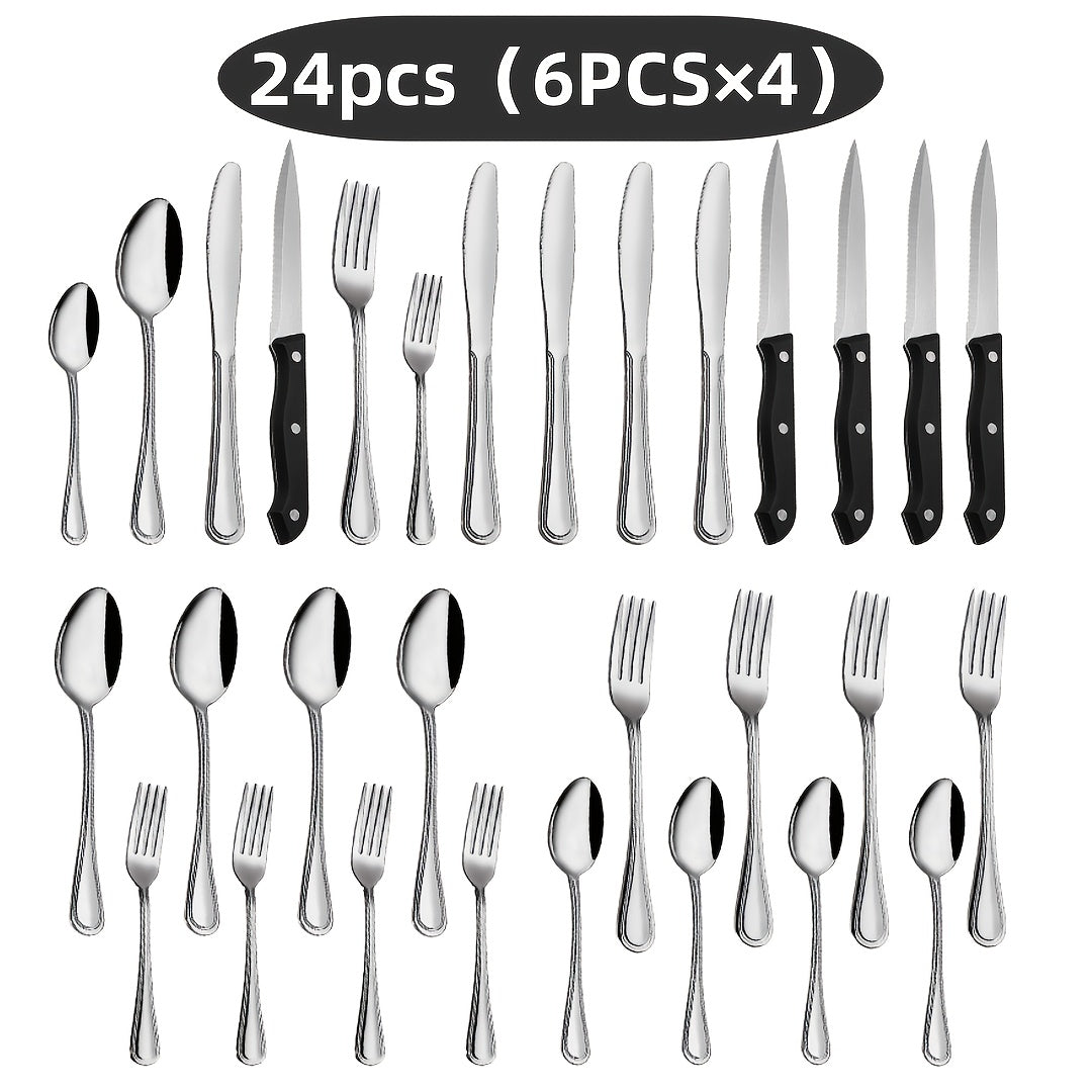 Stainless Steel Cutlery Set Multi-Size 20-120pcs – Mirror Polished Flatware for Home Kitchen Restaurant Hotel, Dishwasher Safe, Perfect for Weddings & Gifts