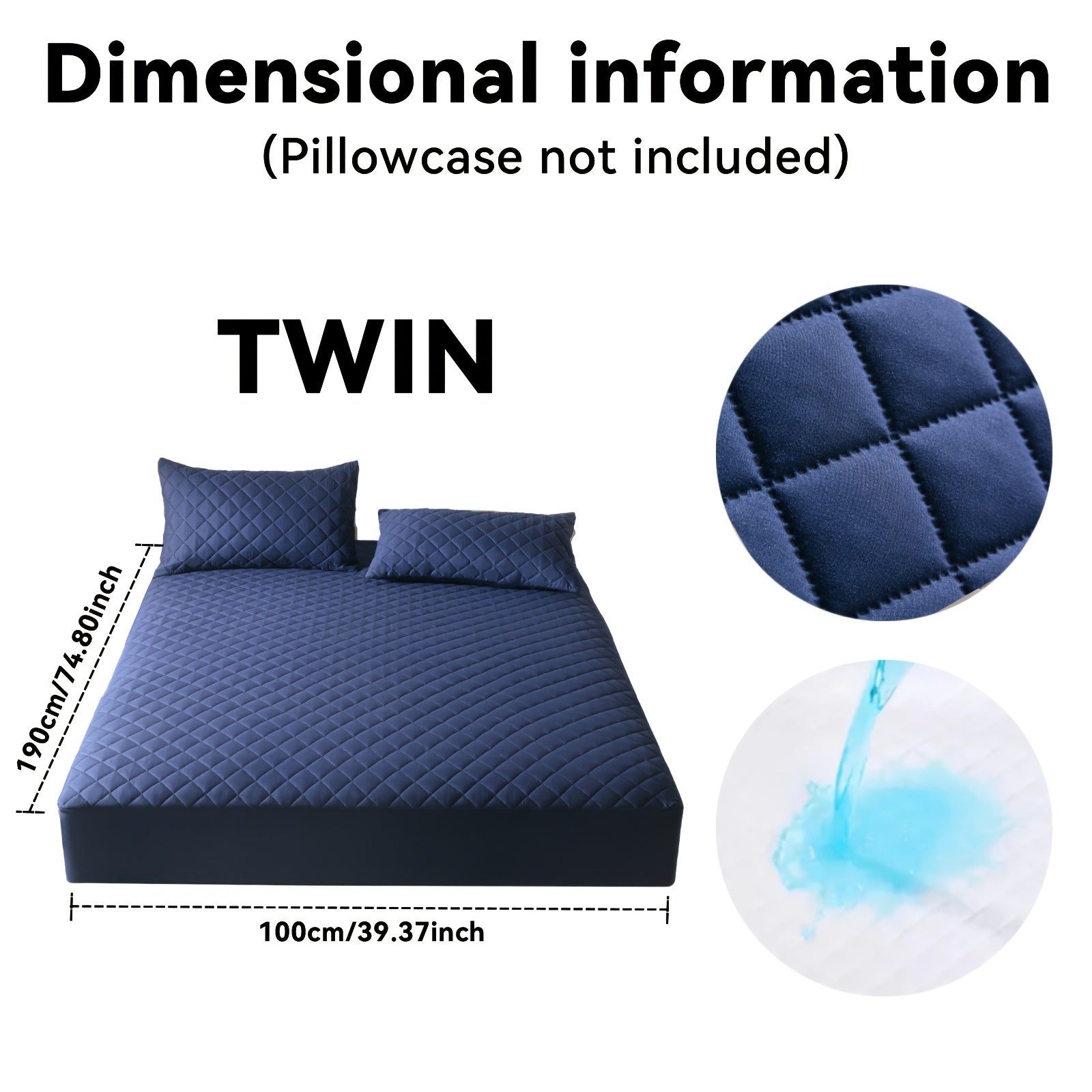 Waterproof Mattress Protector Set 2/3pcs, Thick Deep Pocket 9-15" Fitted Sheet & Pillowcase, Soft All-Season Bedding, Machine Washable – Twin Full Queen King, Multiple Colours